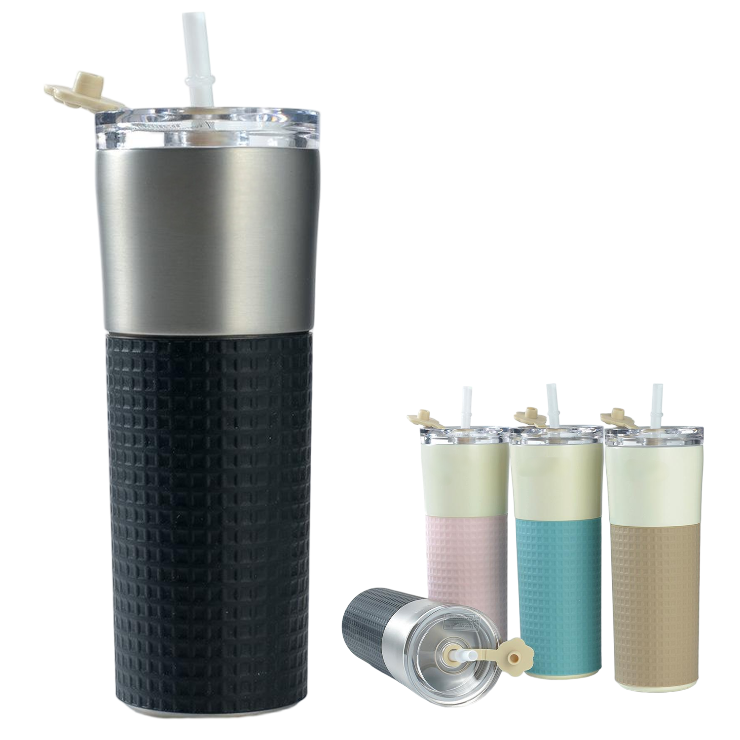 19oz Portable Stainless Steel Coffee Straw Tumbler 8