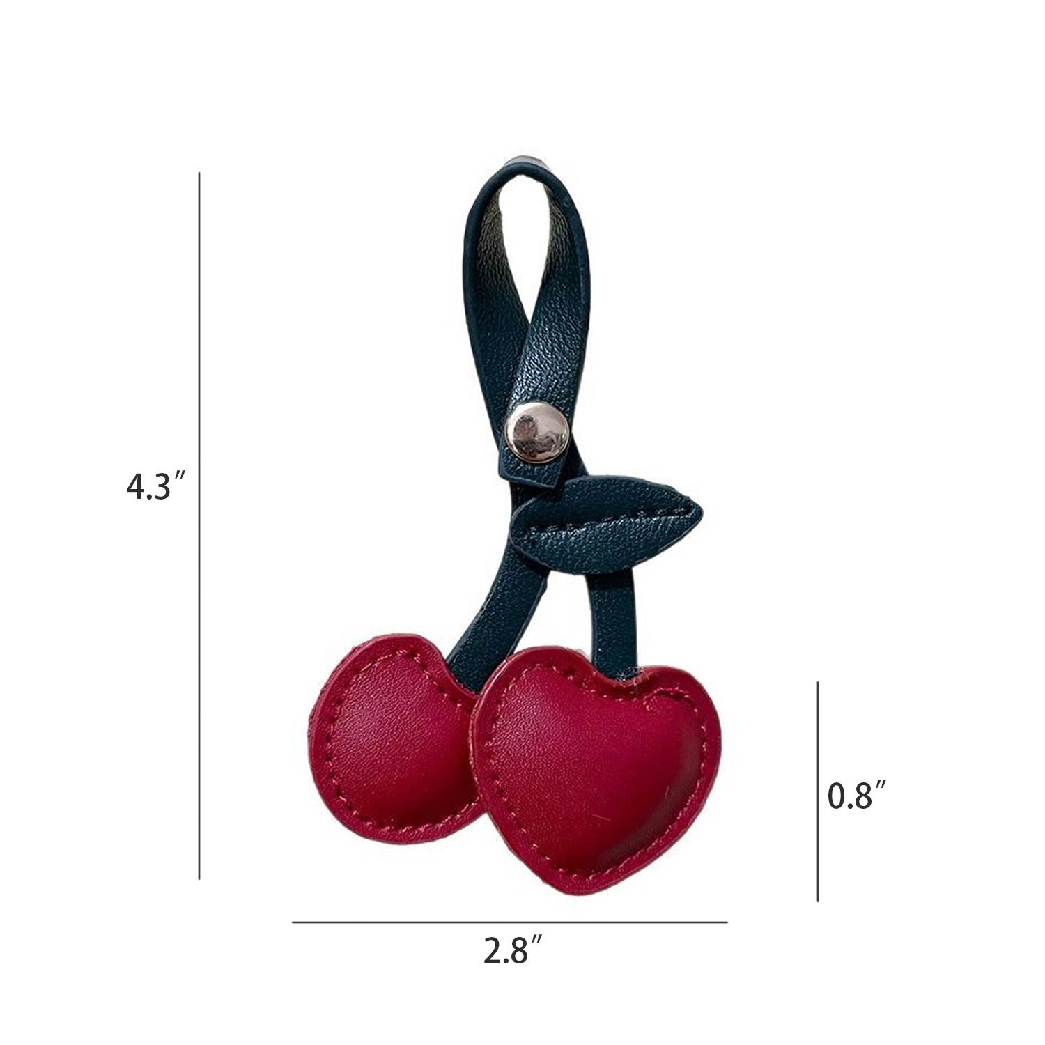 PU Leather Cherry Pendant Decoration Keychain 4