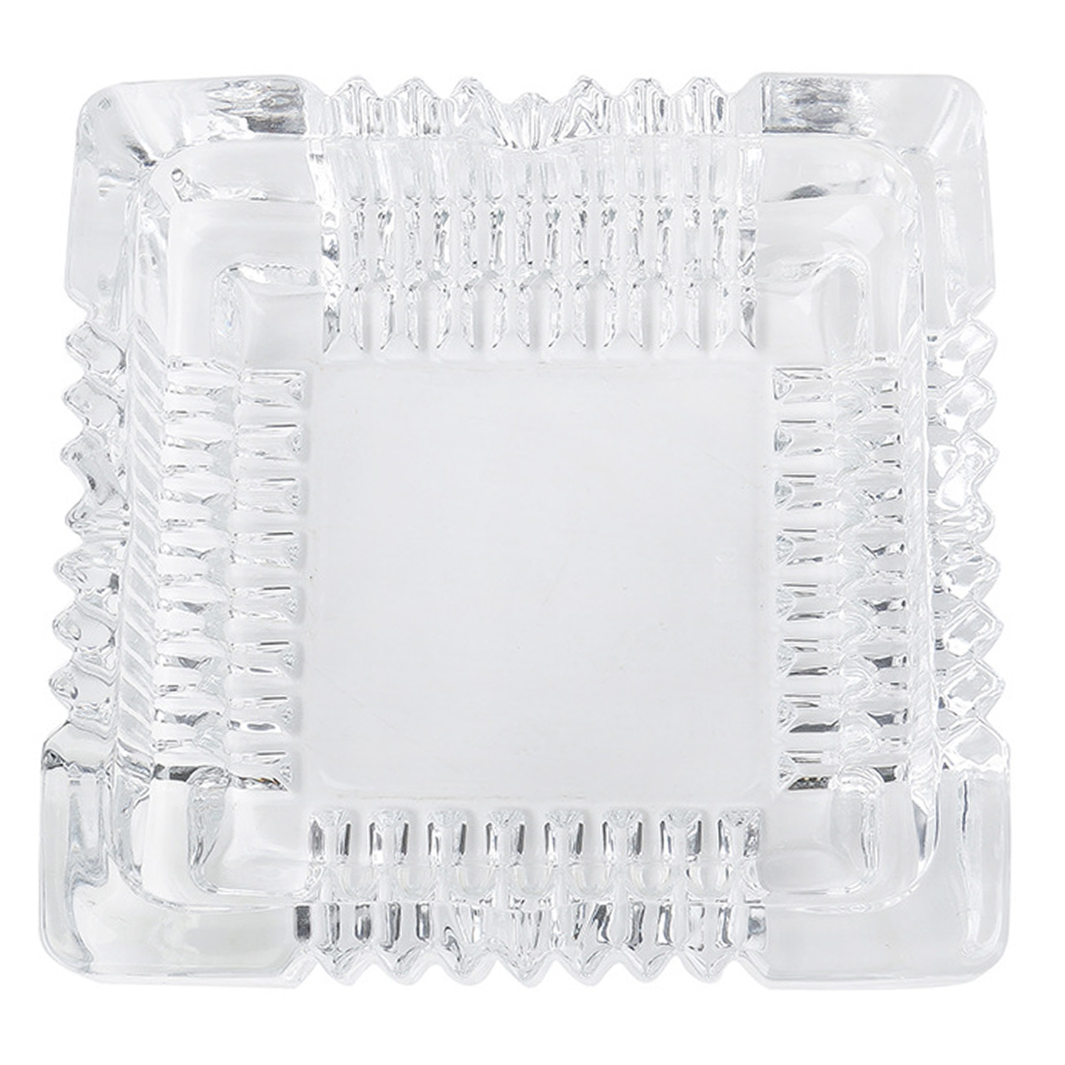 Square Shatterproof Crystal Glass Ashtray 2