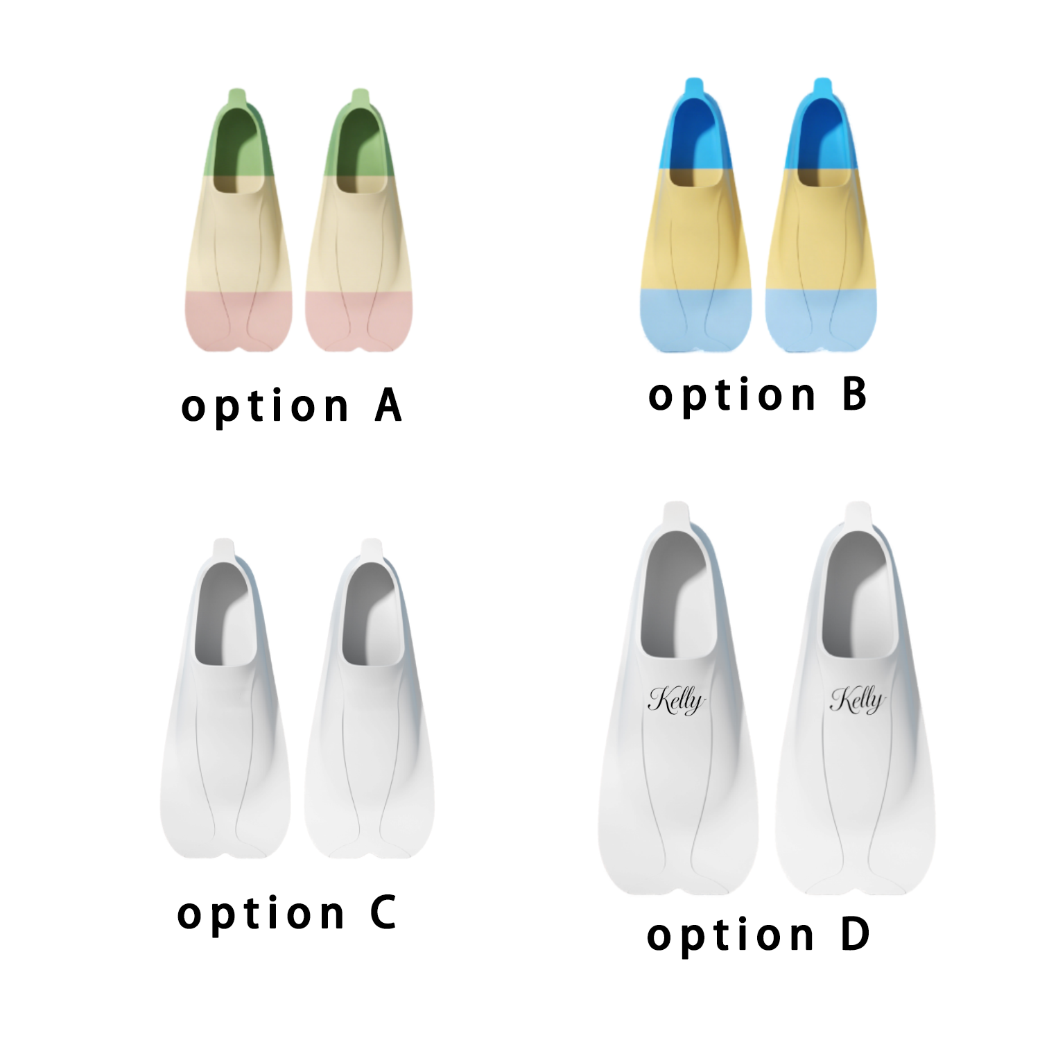 Kids Adults Silicone Non-Slip Swim Training Fins 2