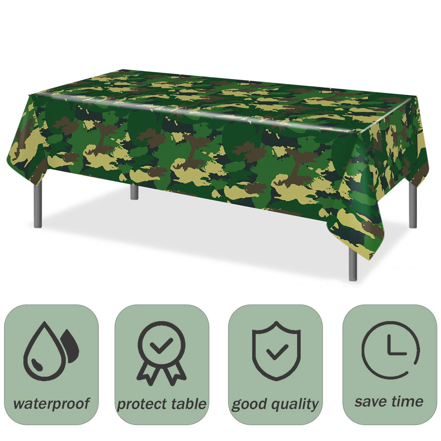 Disposable Outdoor Camouflage Plastic Tablecloth 3