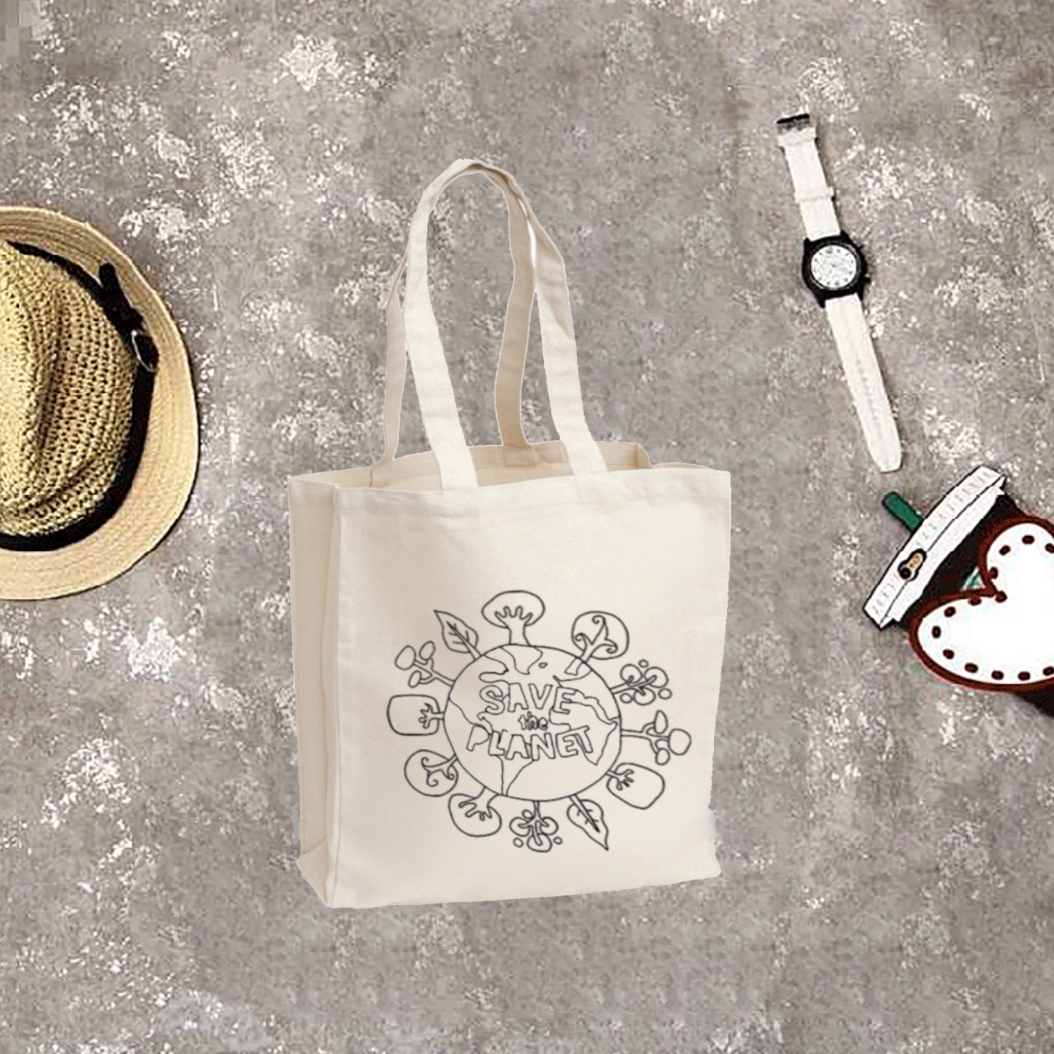 Waterproof Colors DIY Graffiti Kids Canvas Tote Bag 3