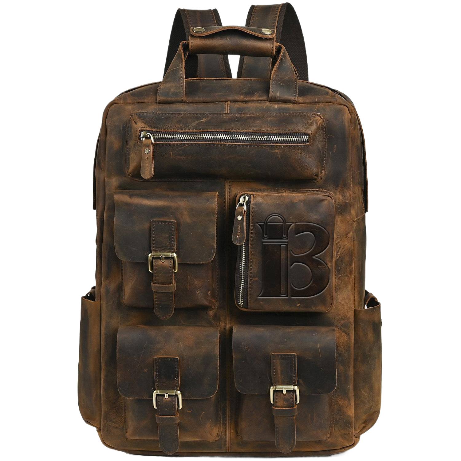20L Full Grain Crazy Horse Leather Backpack 1