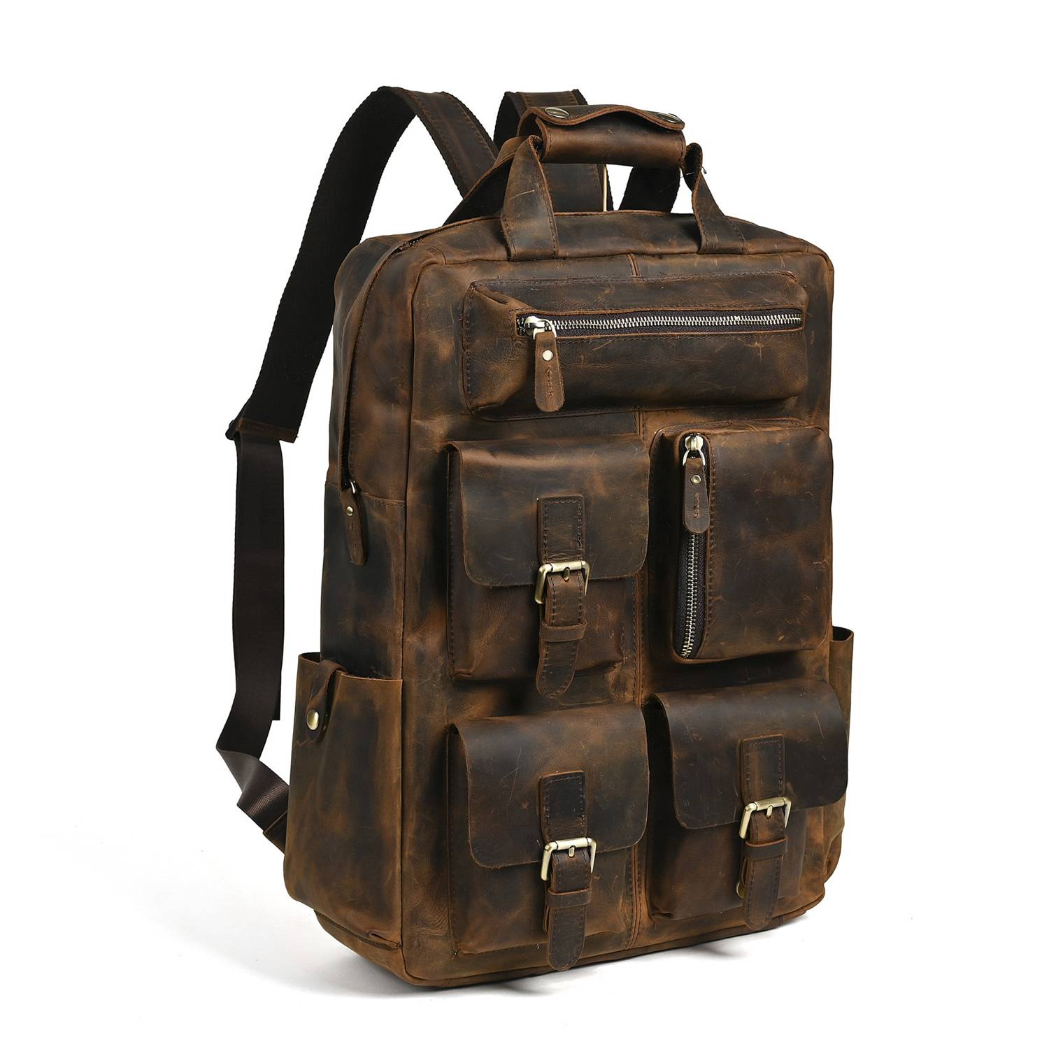 20L Full Grain Crazy Horse Leather Backpack 2