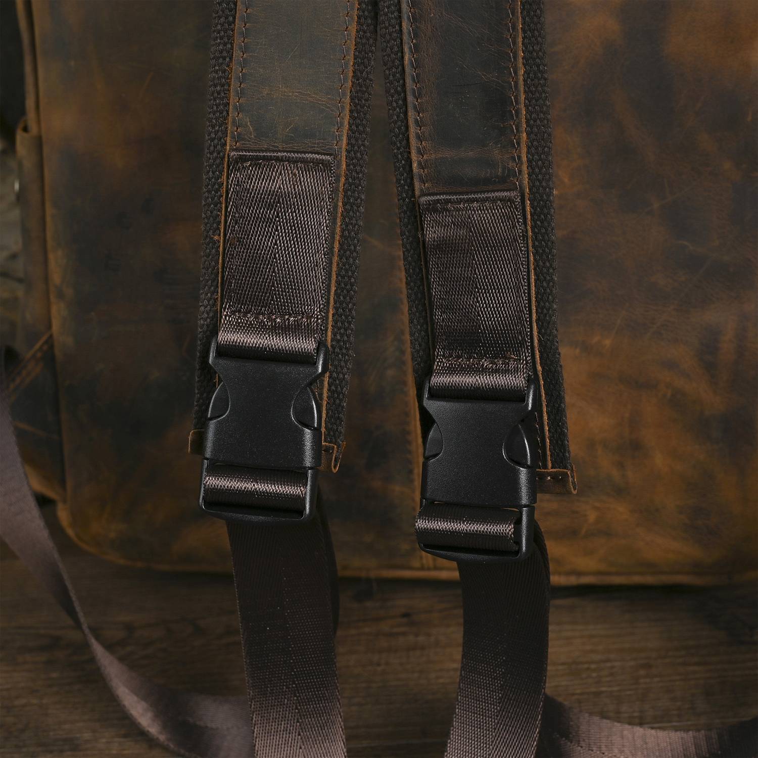 20L Full Grain Crazy Horse Leather Backpack 8
