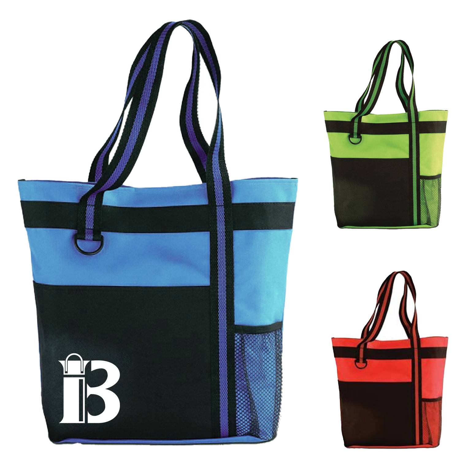 Shoulder Tote w/ Multiple Pockets and Zipper Closure