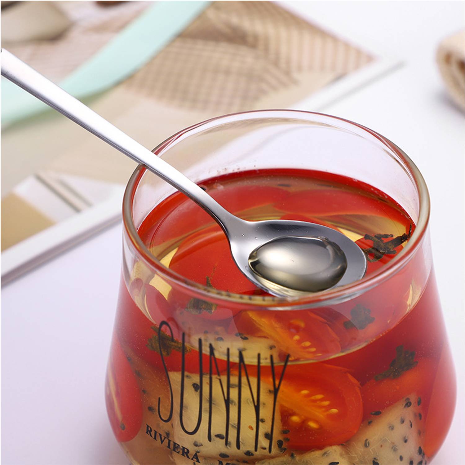 Stainless Steel Long Handled Coffee Spoon 16