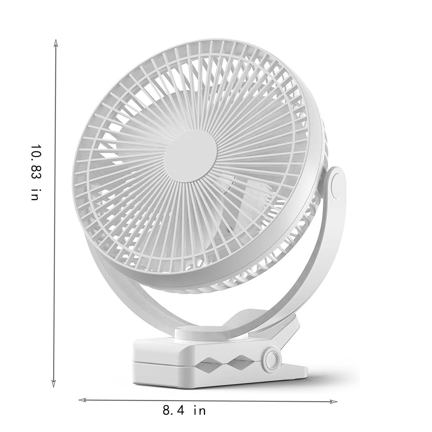 USB Rechargeable Clip-on Desktop Silent Fan 8
