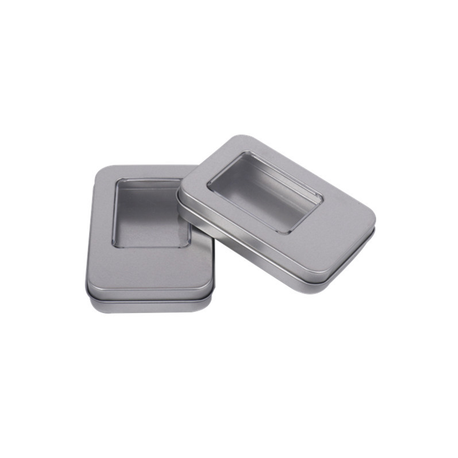 Mini Metal Storage Tin Box w/ Clear Window 4