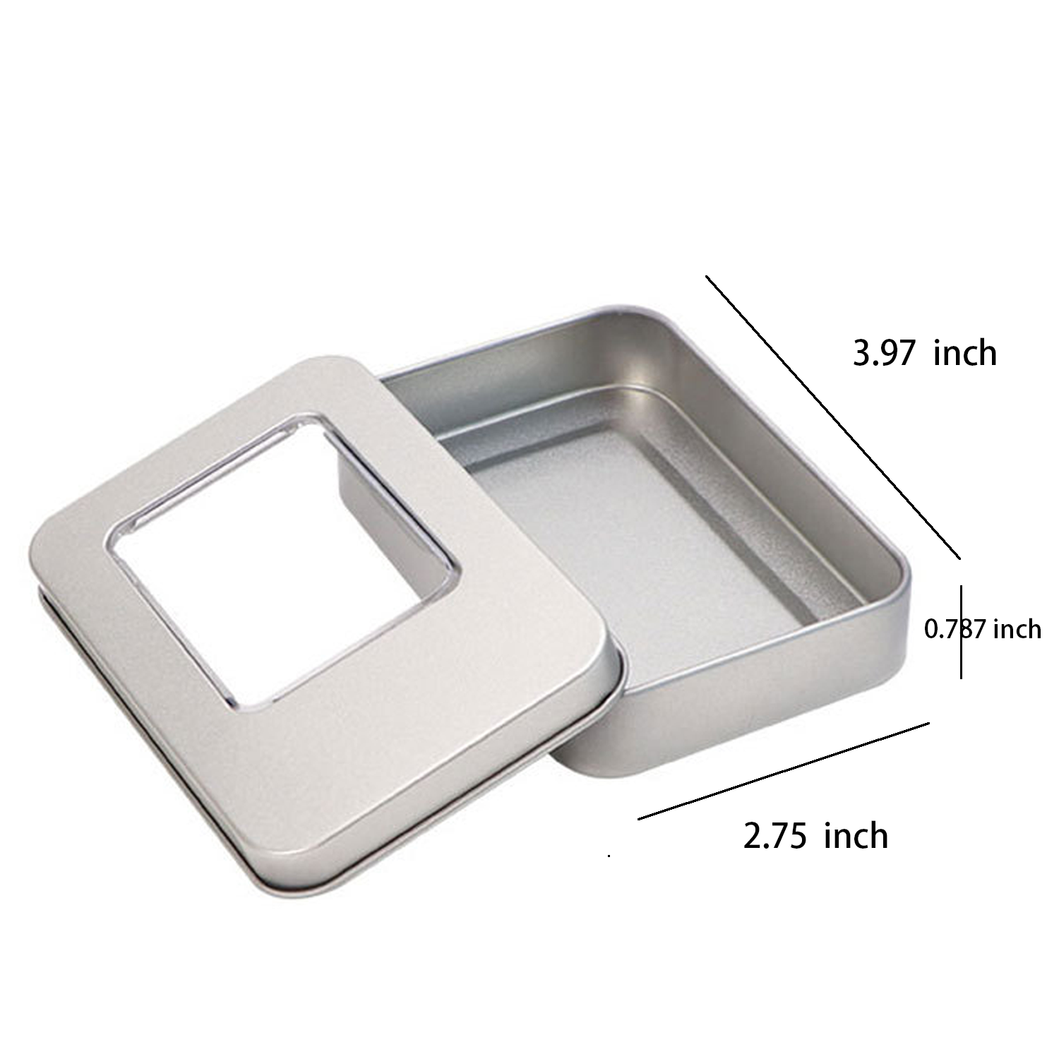 Mini Metal Storage Tin Box w/ Clear Window 5