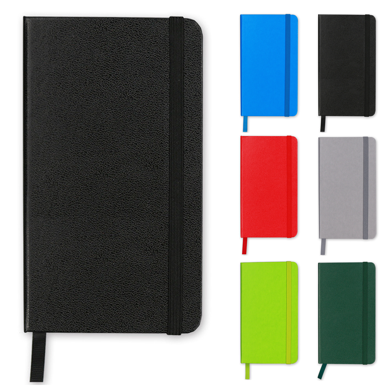 A6 PU-Coated Hardboard Notepad w/ Elastic Band 7