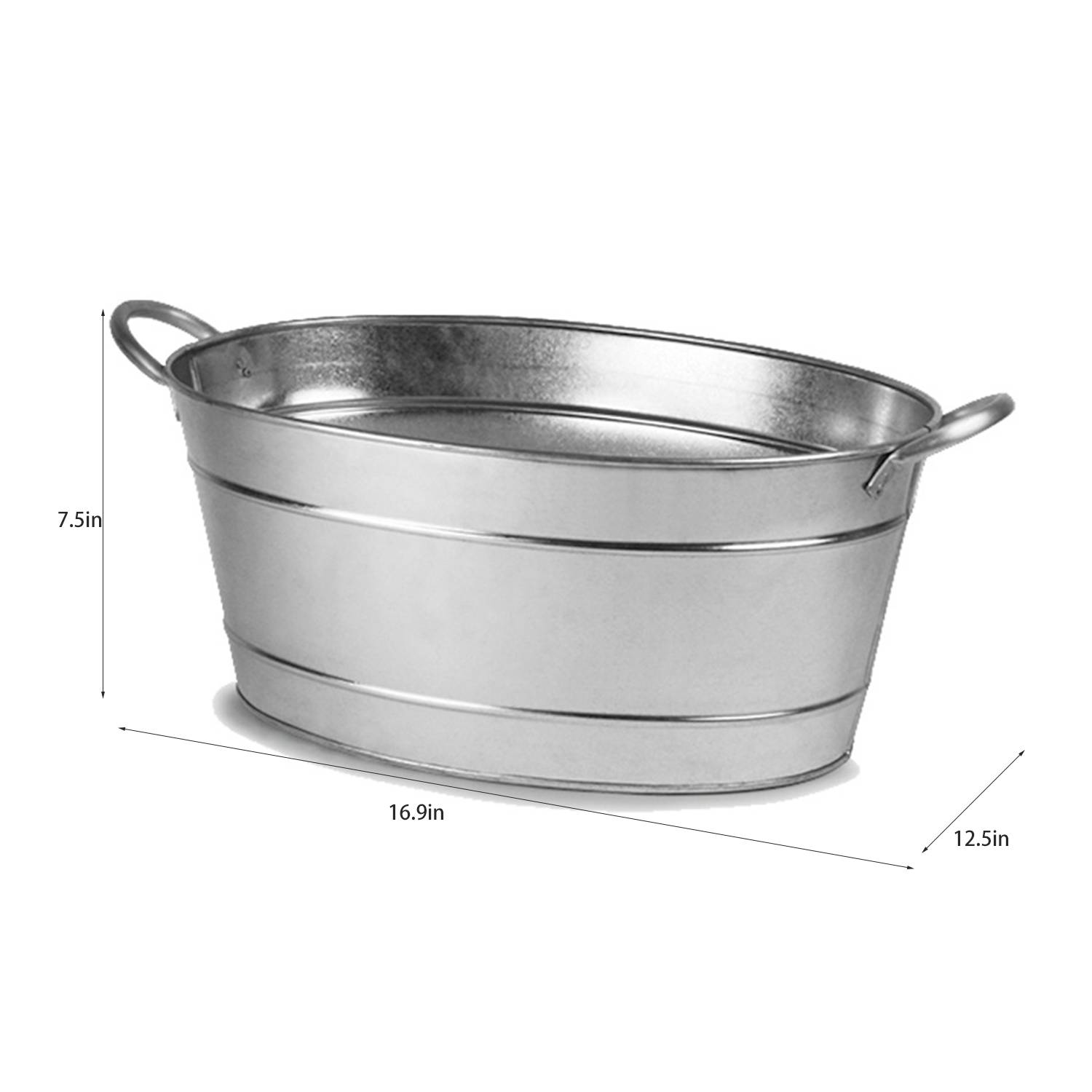 16L Galvanized Oval Beverage Tub 5