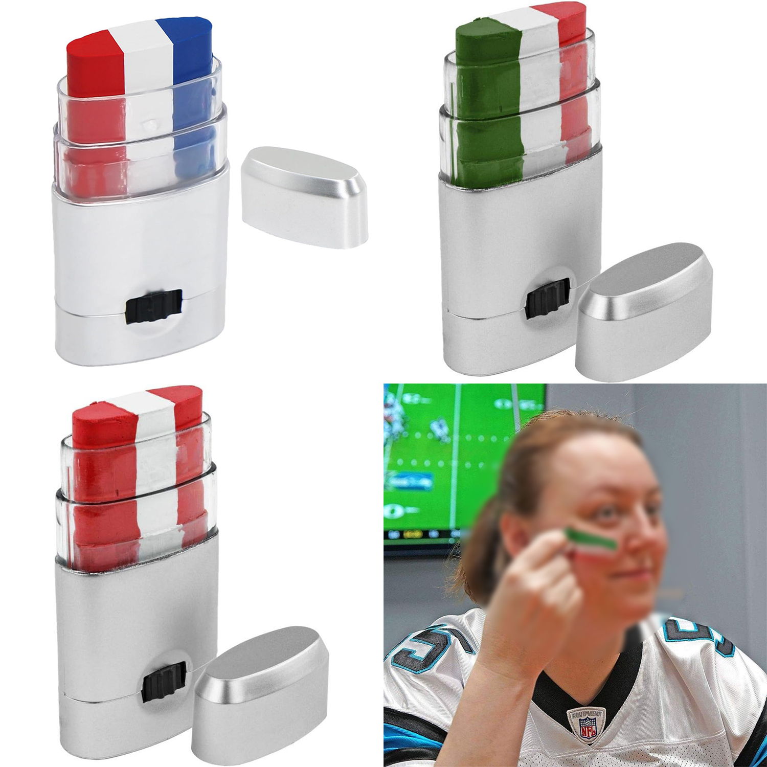 Plastic Lighter Shape National Flag Face Paint Stick 5