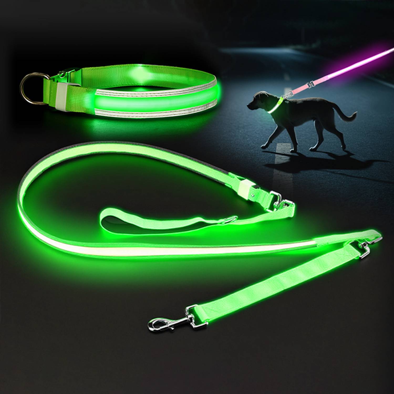 Glowing LED Pet Collar Leash 5
