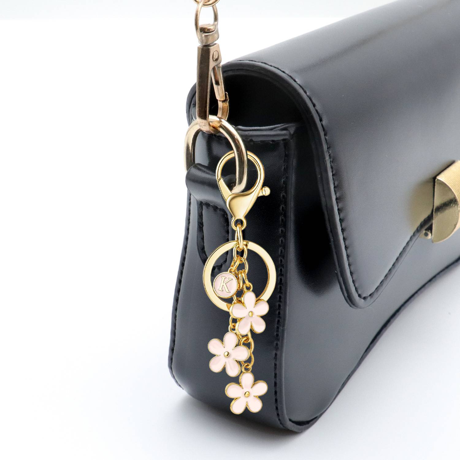 Custom Letter Floral Keychain 9