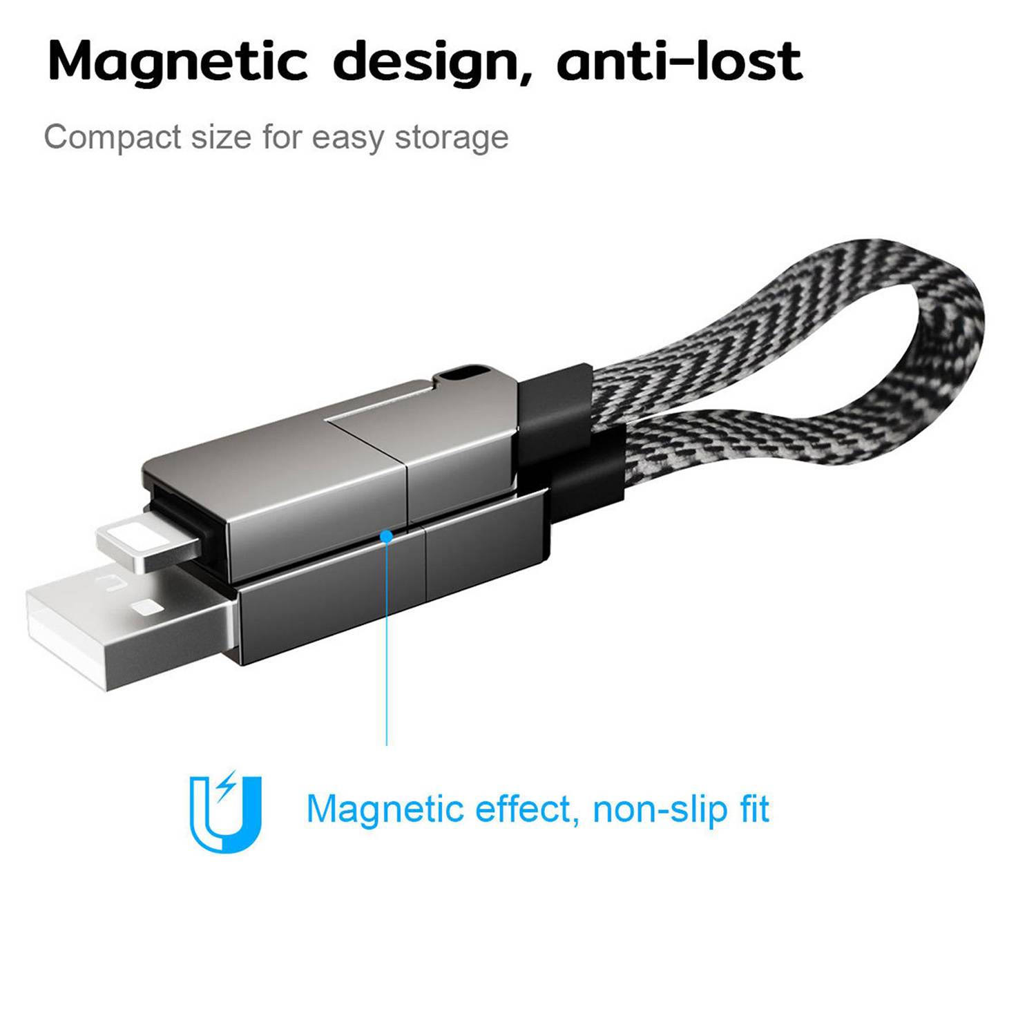 4 in1 Zinc Alloy Charging Cable Keychain 6
