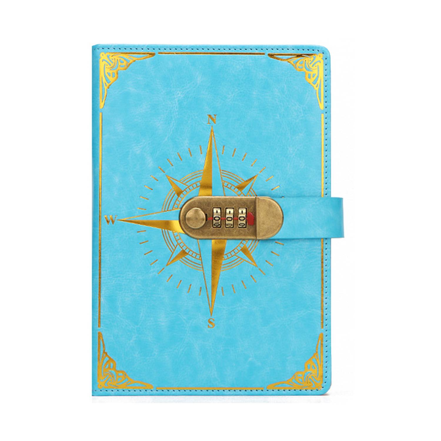 A5 PU Leather Journal Notebook w/ Password Lock 12