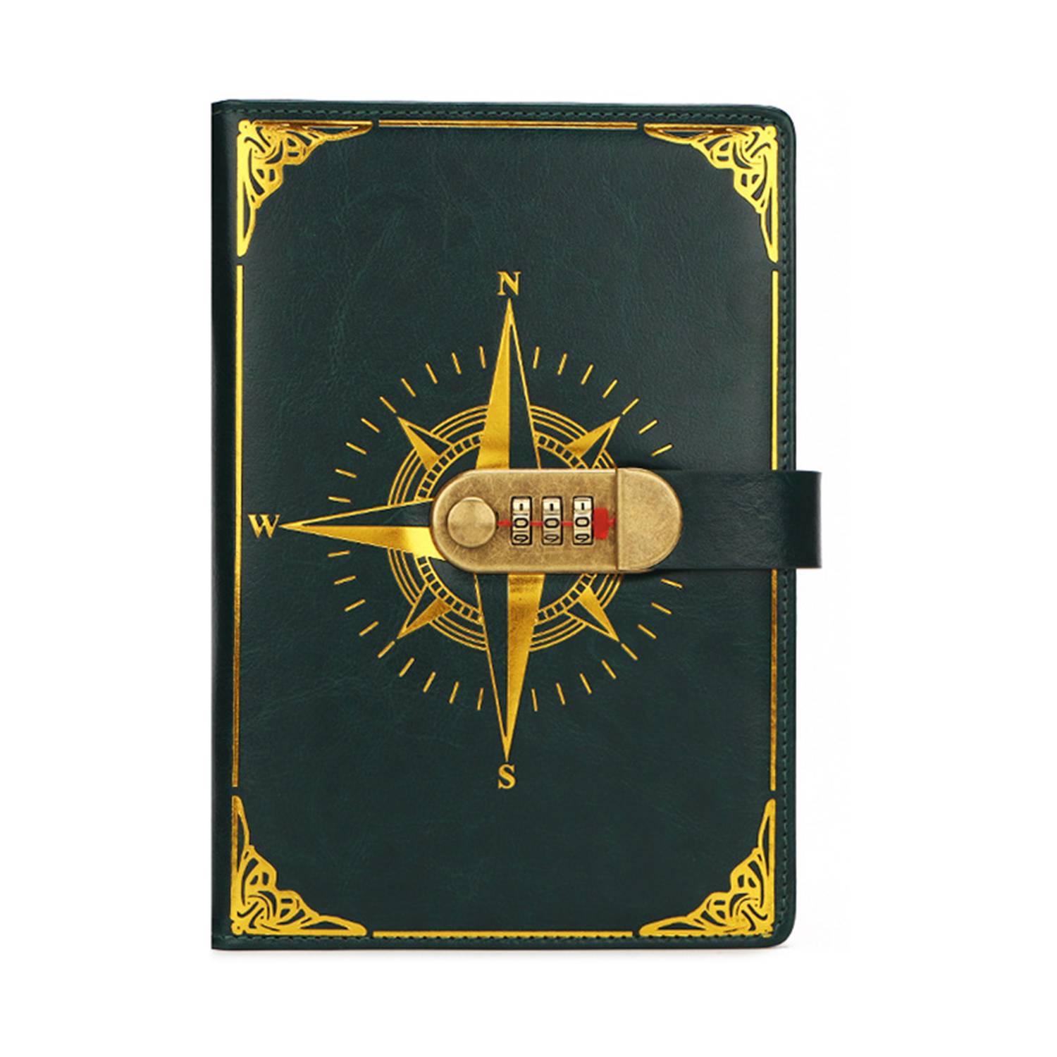 A5 PU Leather Journal Notebook w/ Password Lock 10