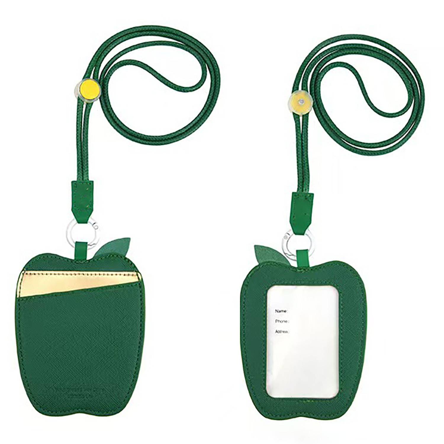 PU Leather Fruit Card Holder Lanyard w/ Double Slots 9