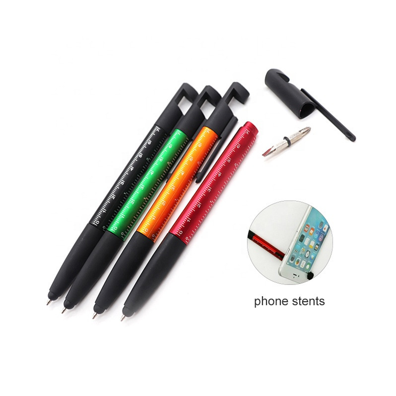6 in 1 Plastic Multi-functional Stylus Ballpoint Pen 8