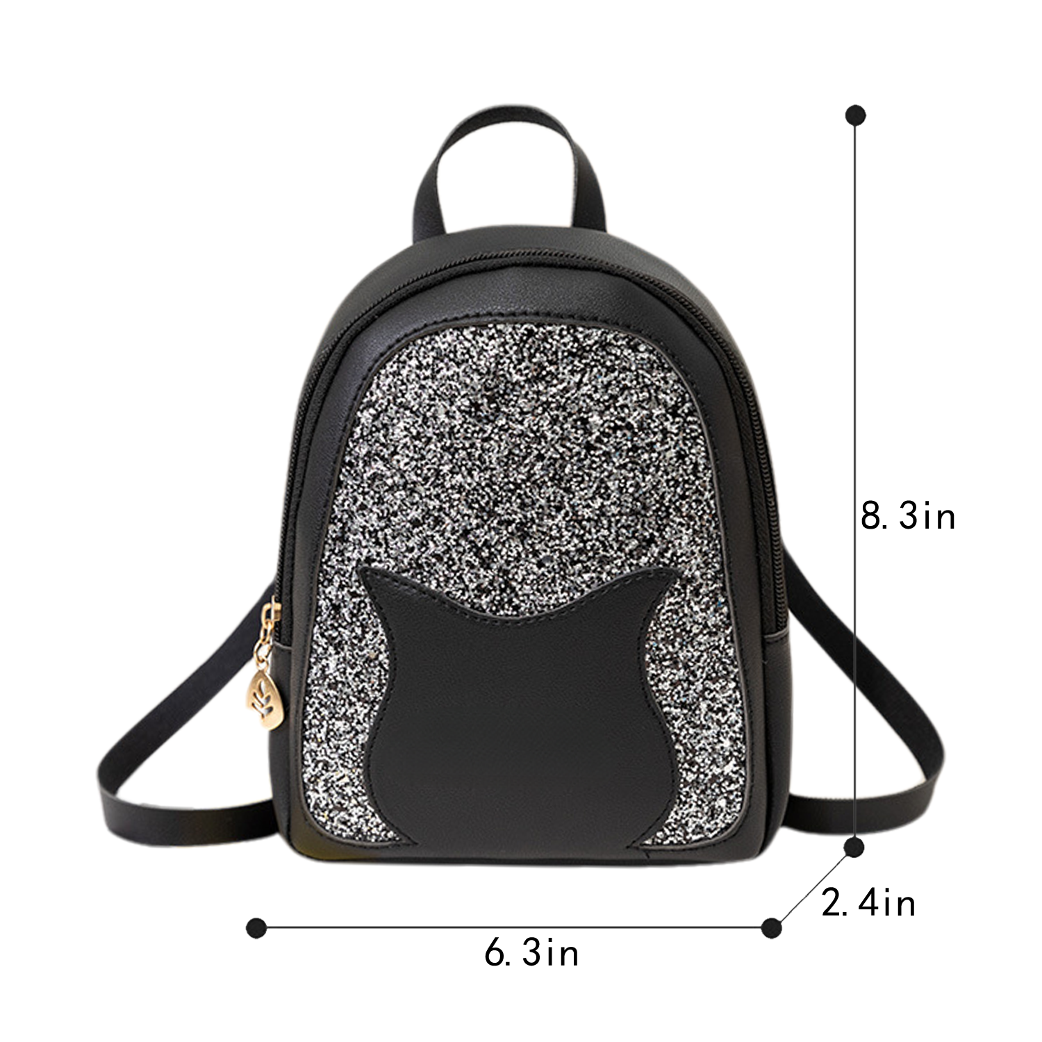 Sequin Small Shining PU Feather Backpack 9