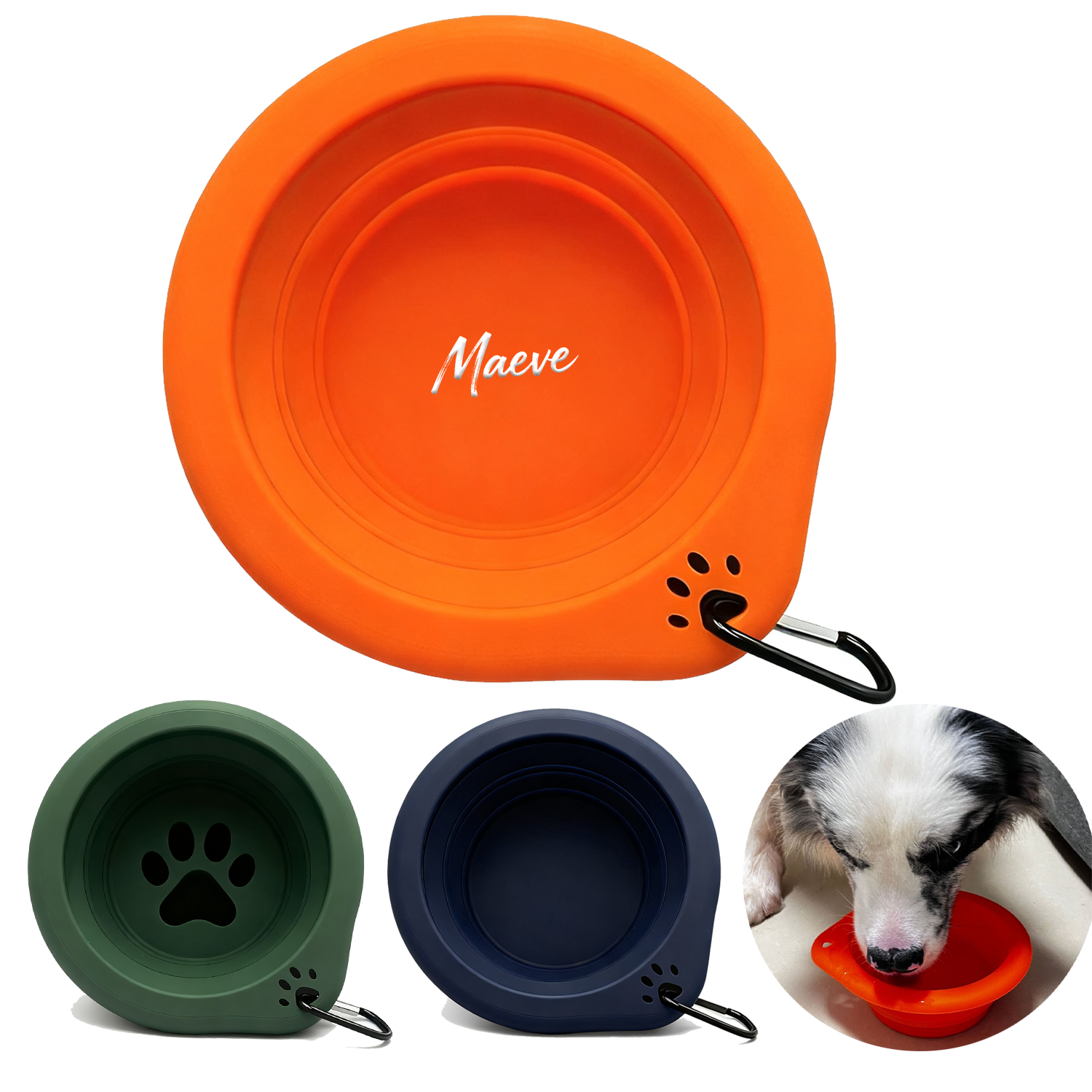 Portable Silicone Collapsible Dog Bowl
