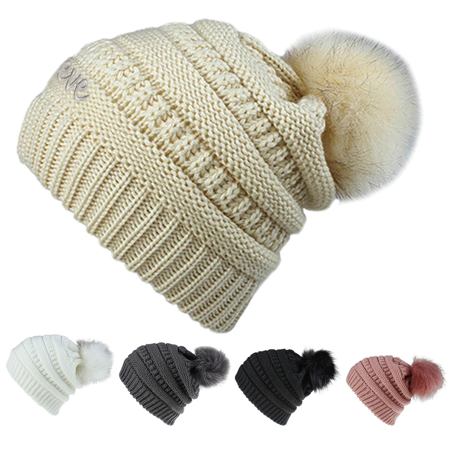 Sport Knit Beanie Hat w/ Pom
