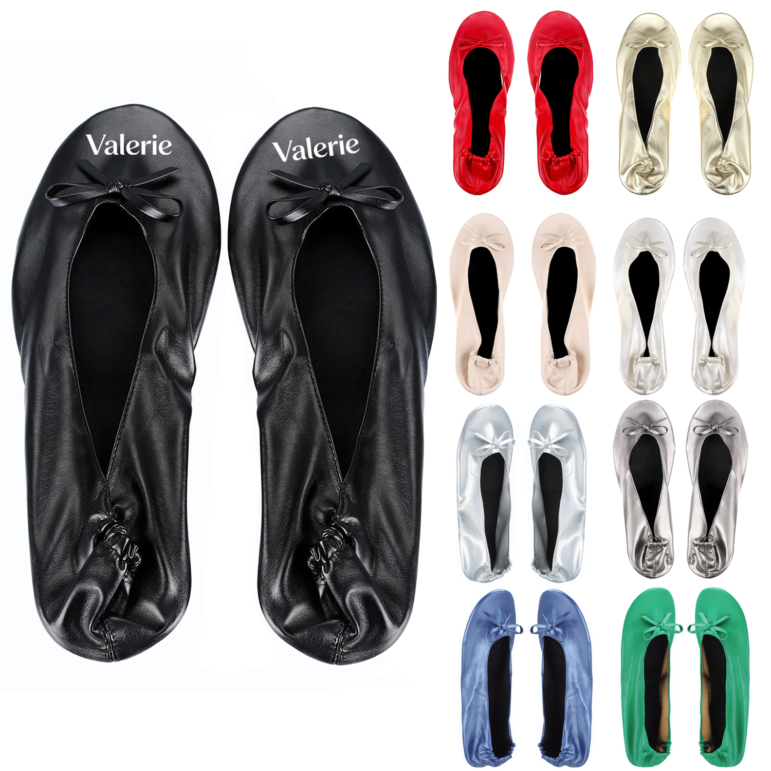 Synthetic Leather Portable Foldable Ballet Shoes