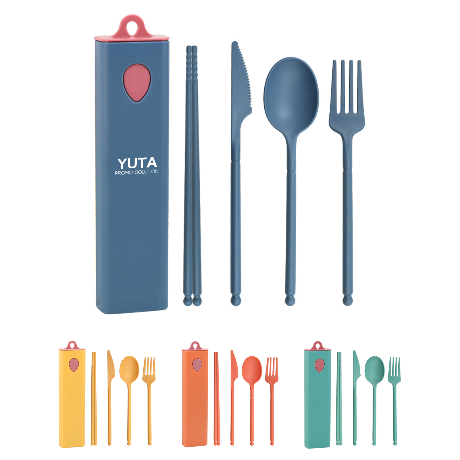 Portable Wheat Straw Utensil Set