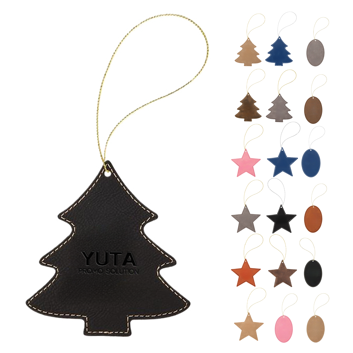 PU Leather Christmas Hanging Ornament Set