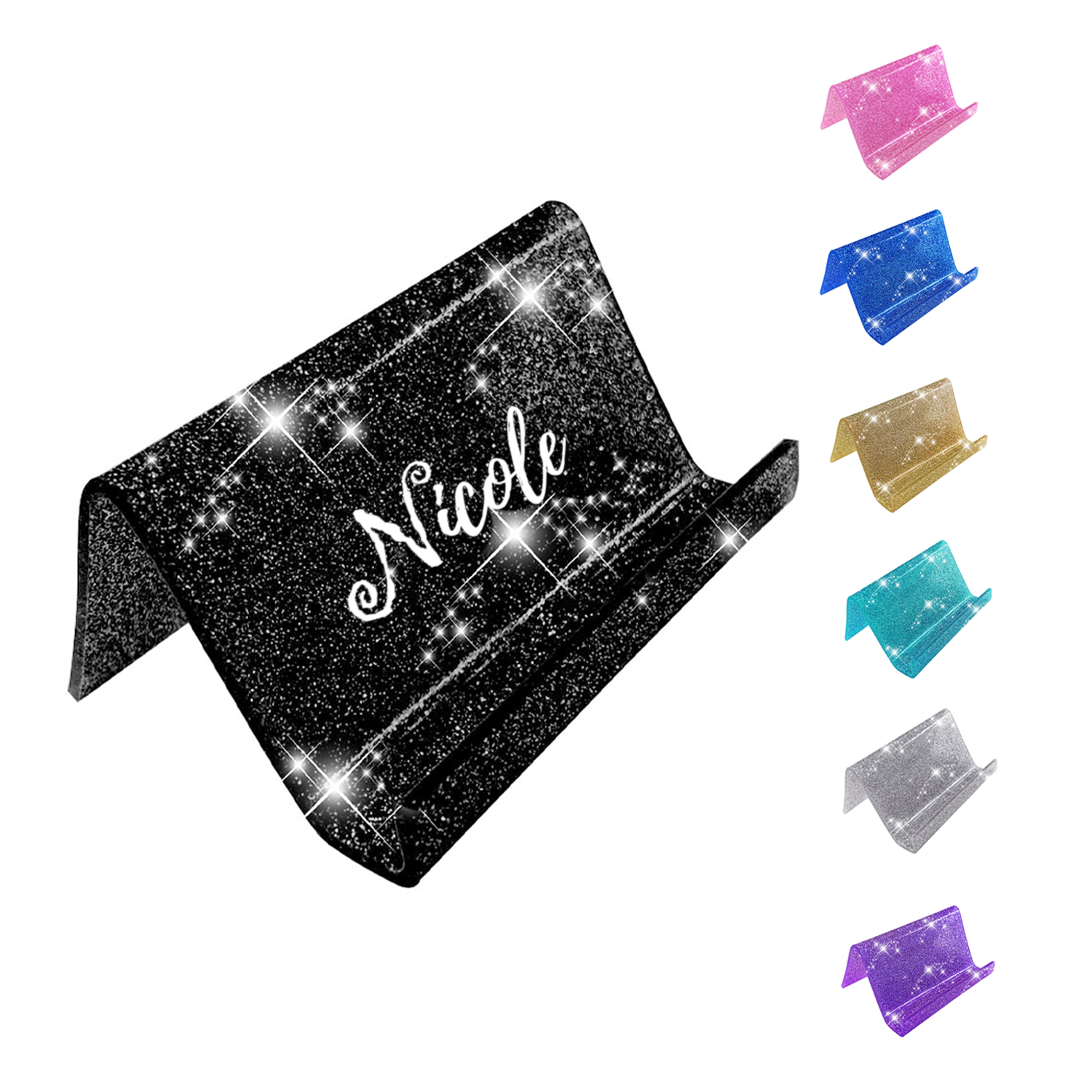 Acrylic Glitter Business Card Holder