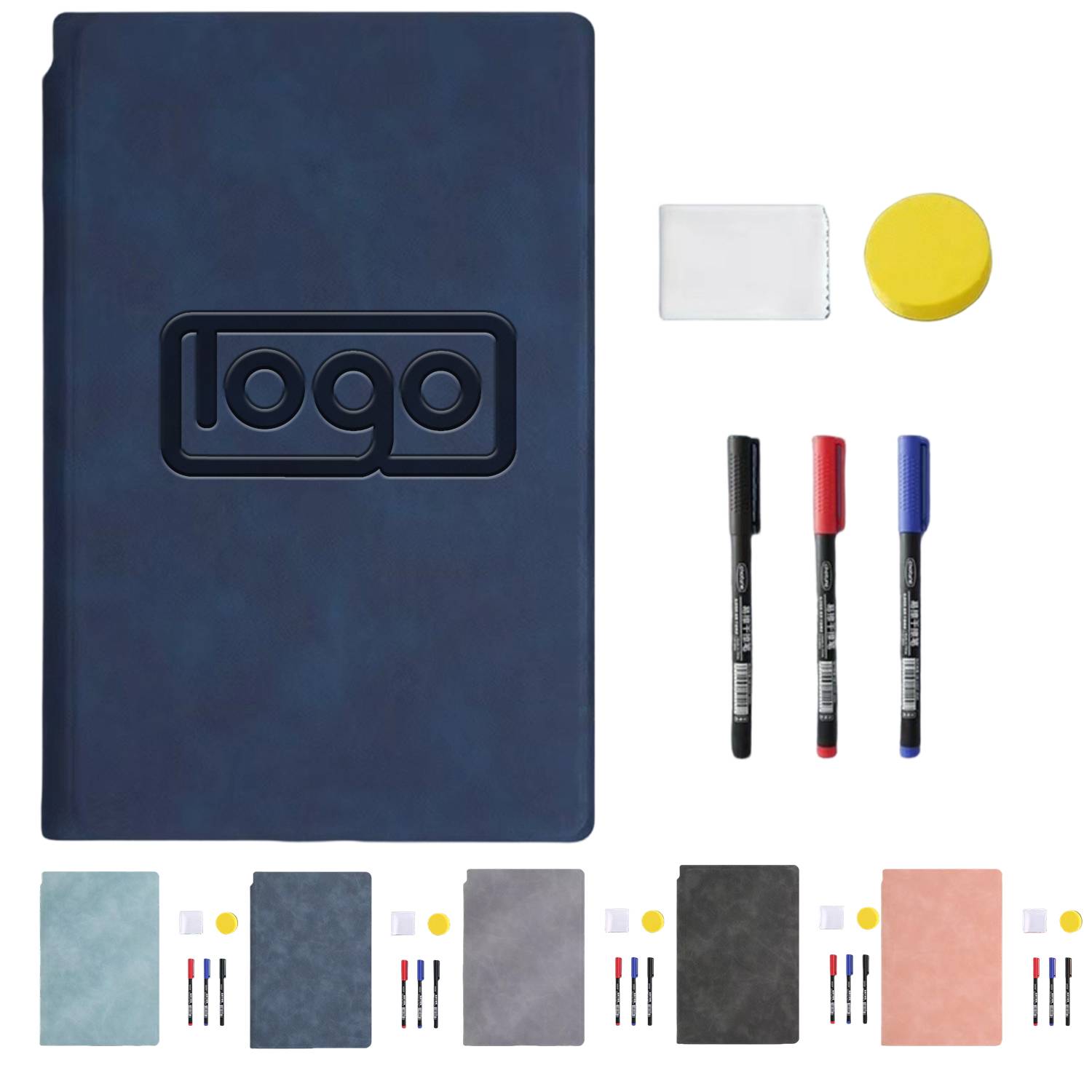 Reusable A5 Dry Erase Whiteboard Notebook Set