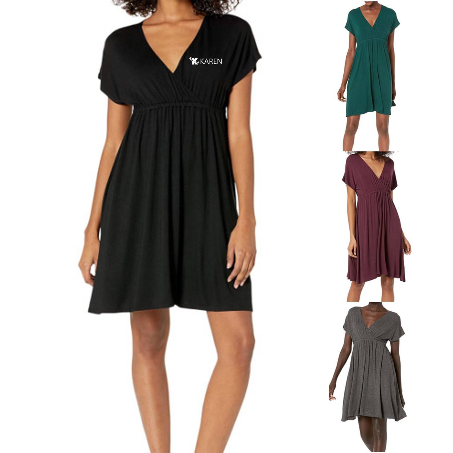 Womens V-Neck Casual Dress