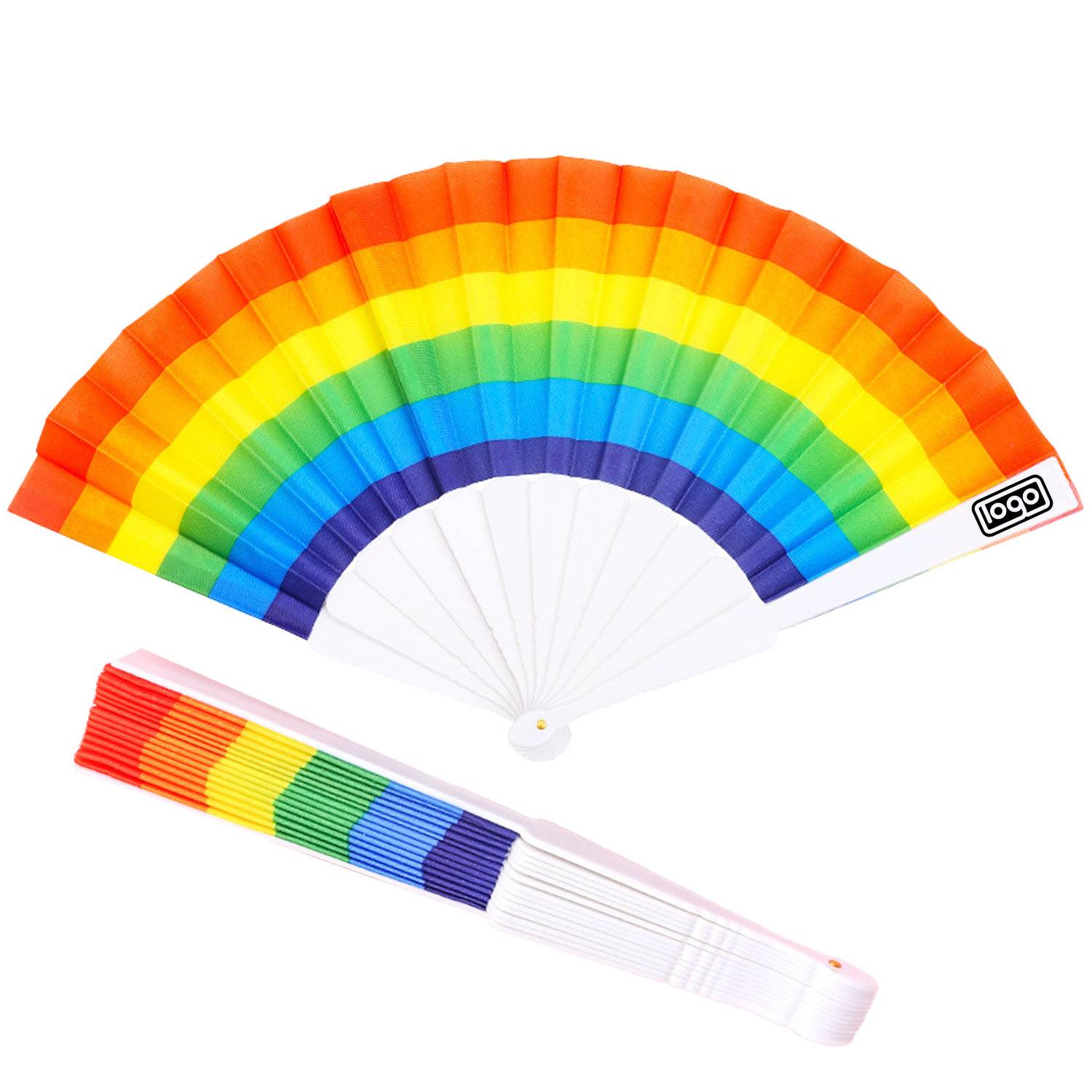 9" Rainbow Folding Fan