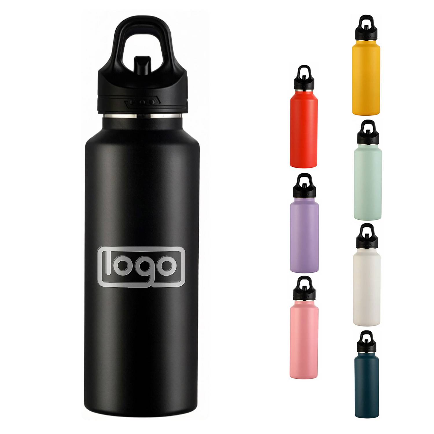 24oz Stainless Steel One-Hand Open Insulated Water Bottle
