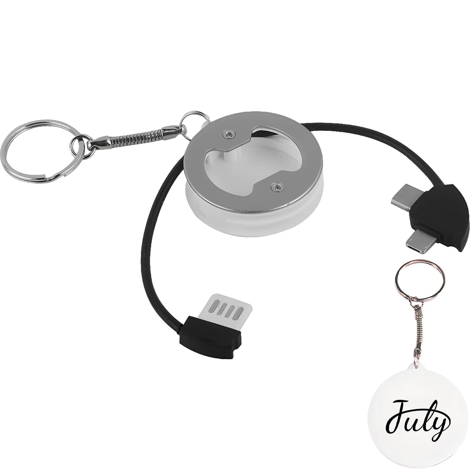 Multi-Functional Bottle Opener Charging Cable Keychain
