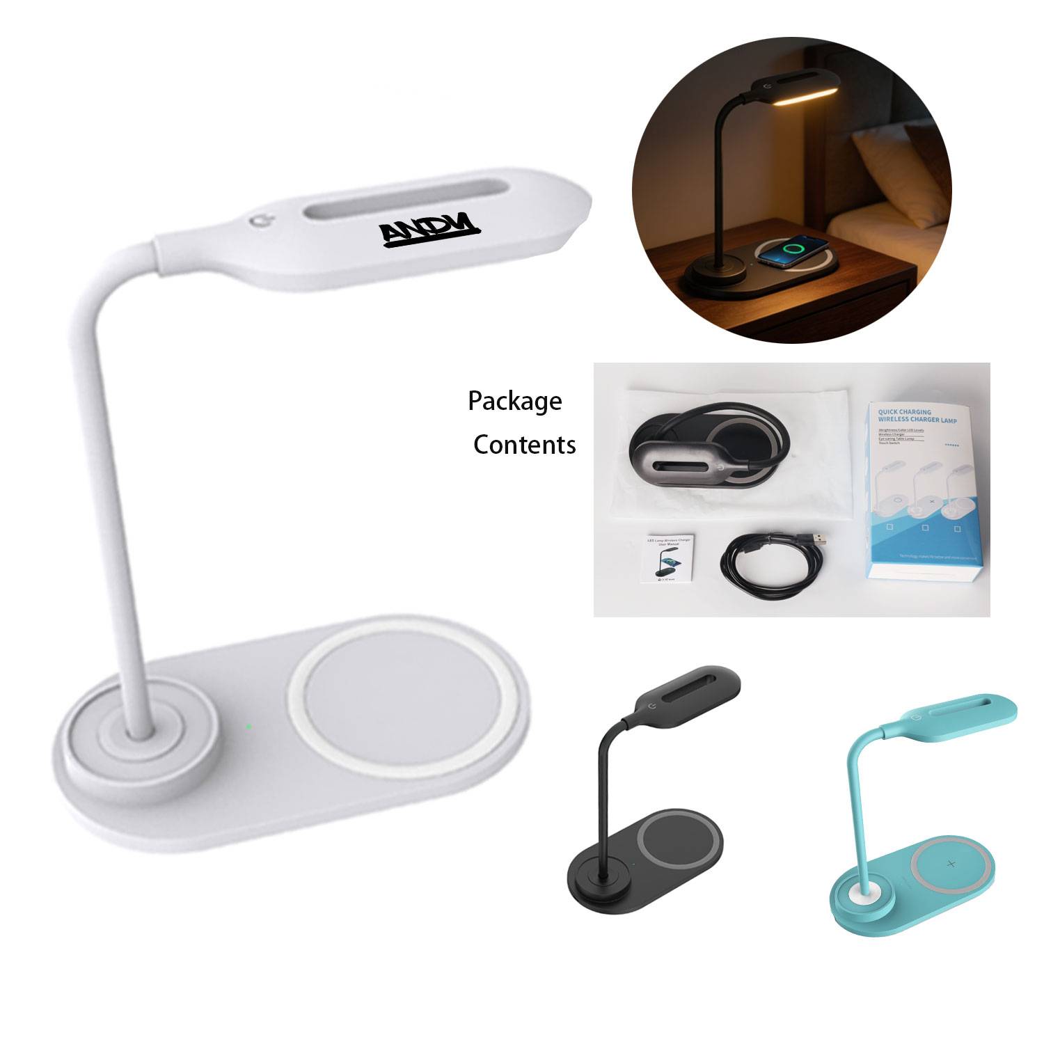 2 in 1 15W Adjustable Wireless Charger Desk Lamp