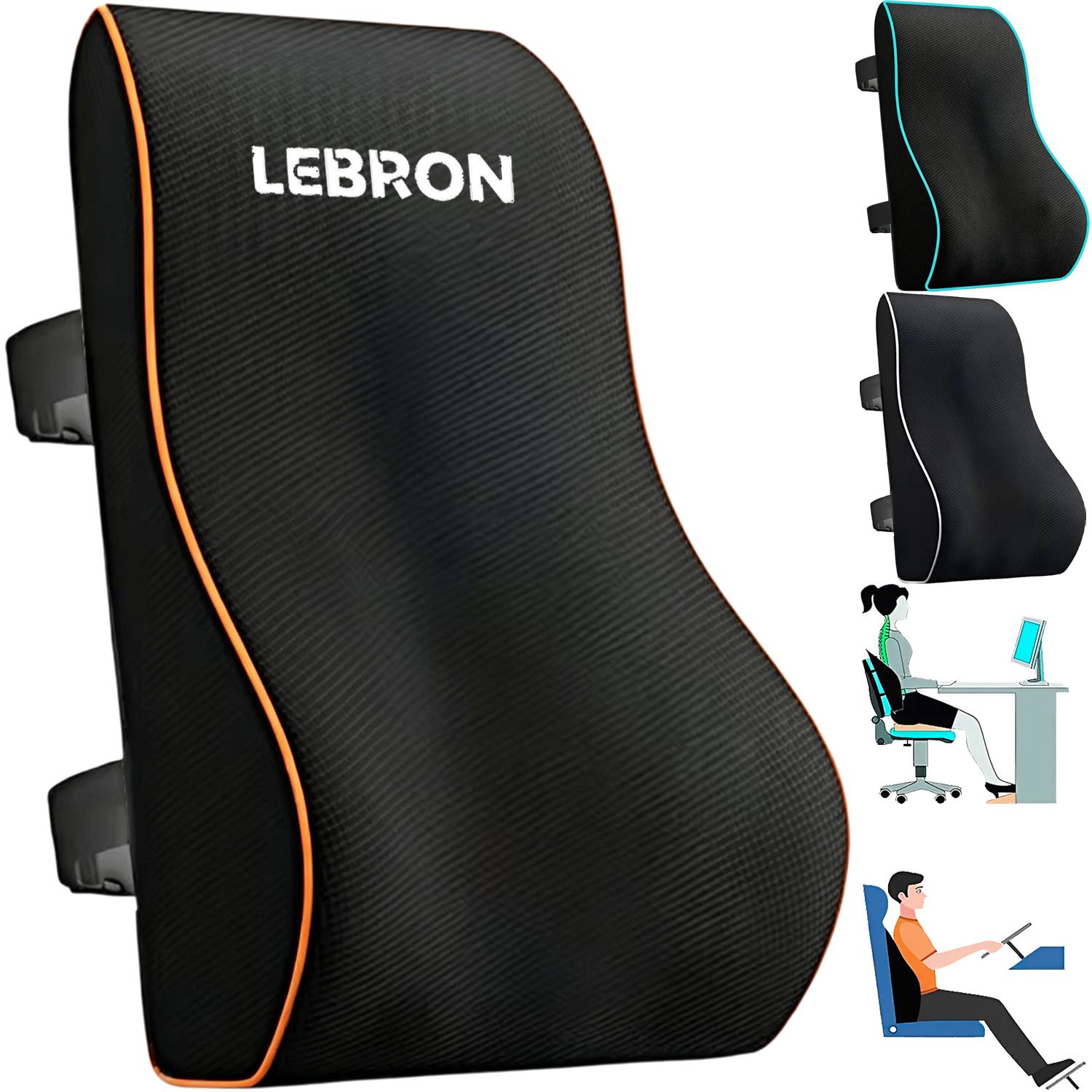 Ergonomic Memory Foam Back Cushion