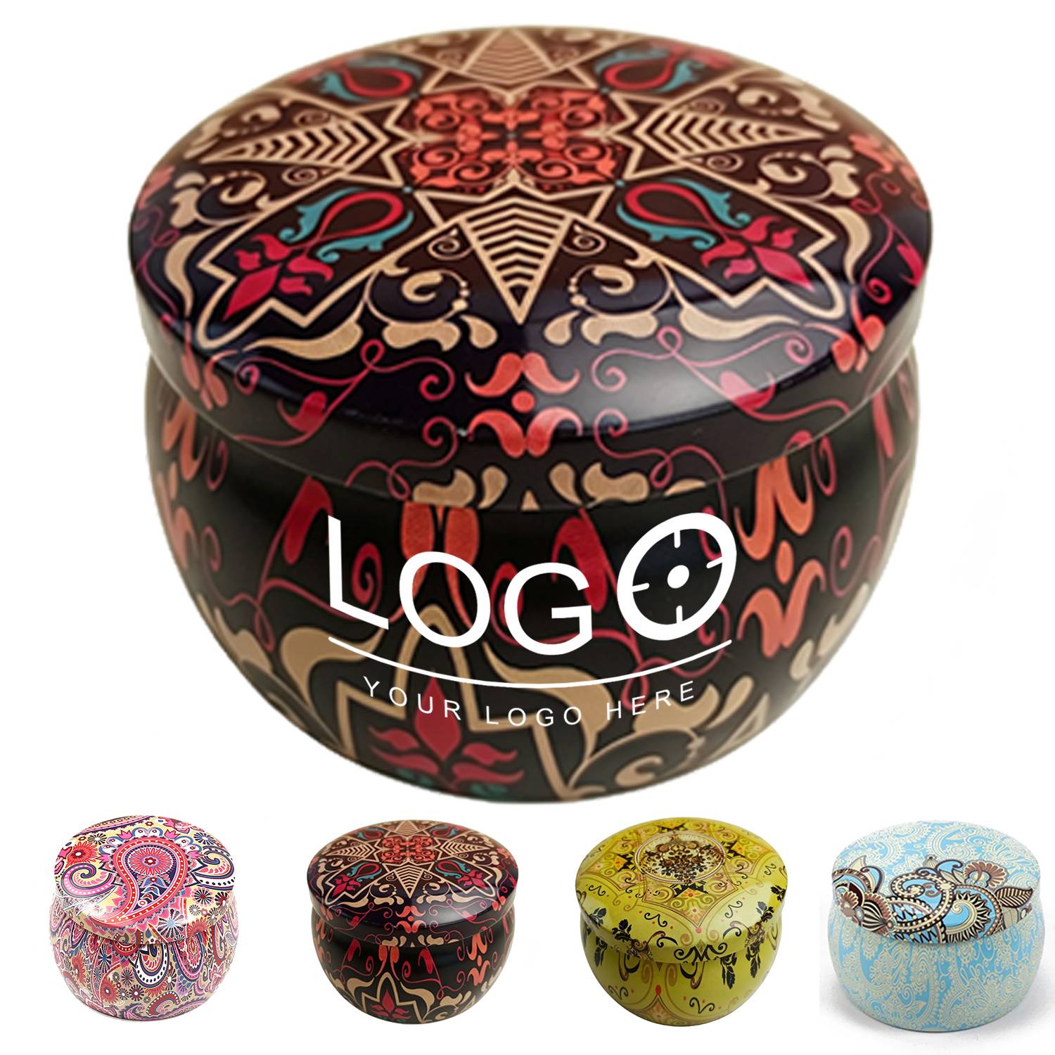 4 oz Round Tin Container with Lid