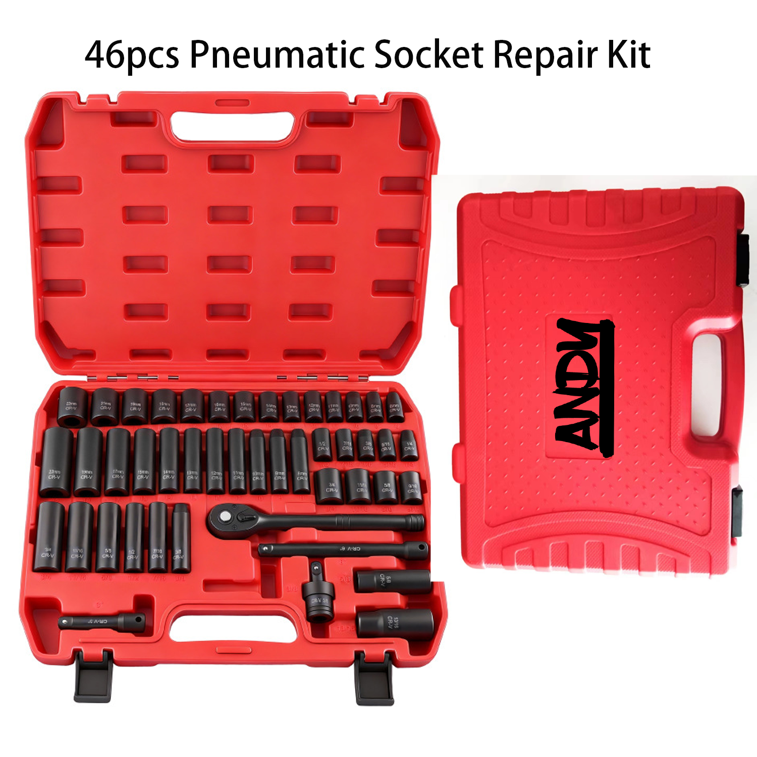 46-Piece Ratchet Socket Wrench Set