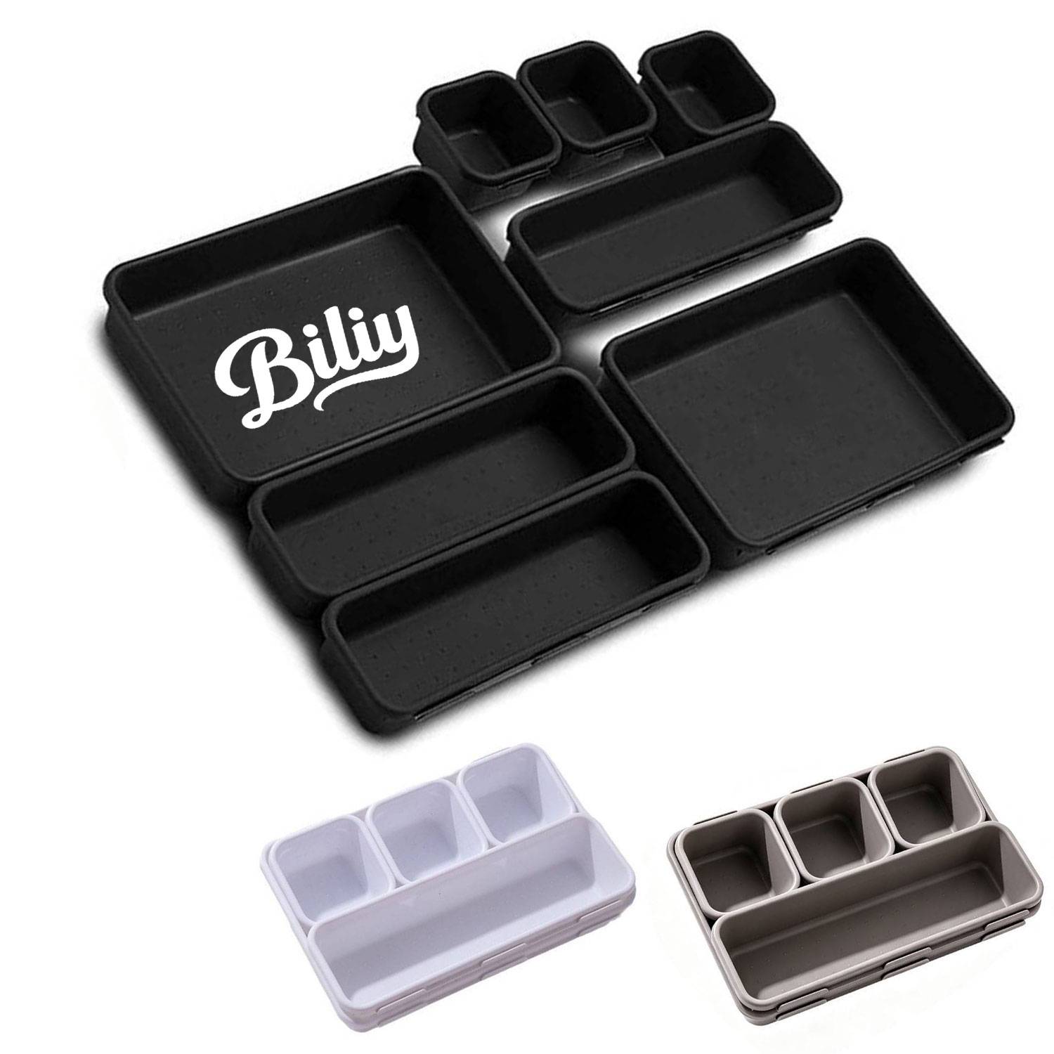 8-Piece Set Smart Design Interlocking Drawer Organizer