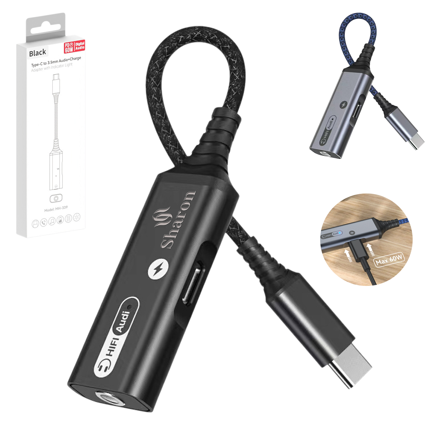 USB-C to 3.5mm Headphone and Charger Adapter