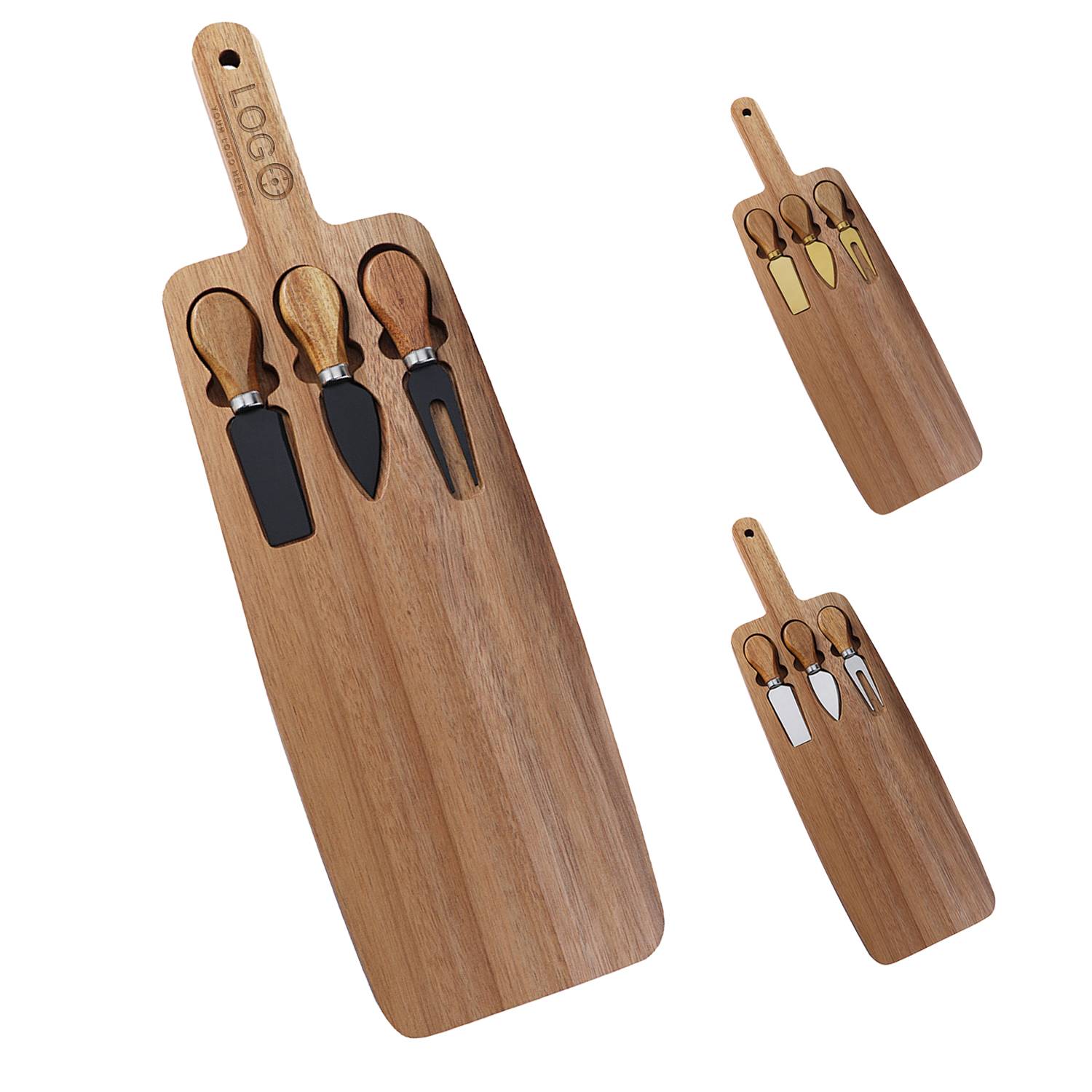Acacia Wood Cheese Board Set