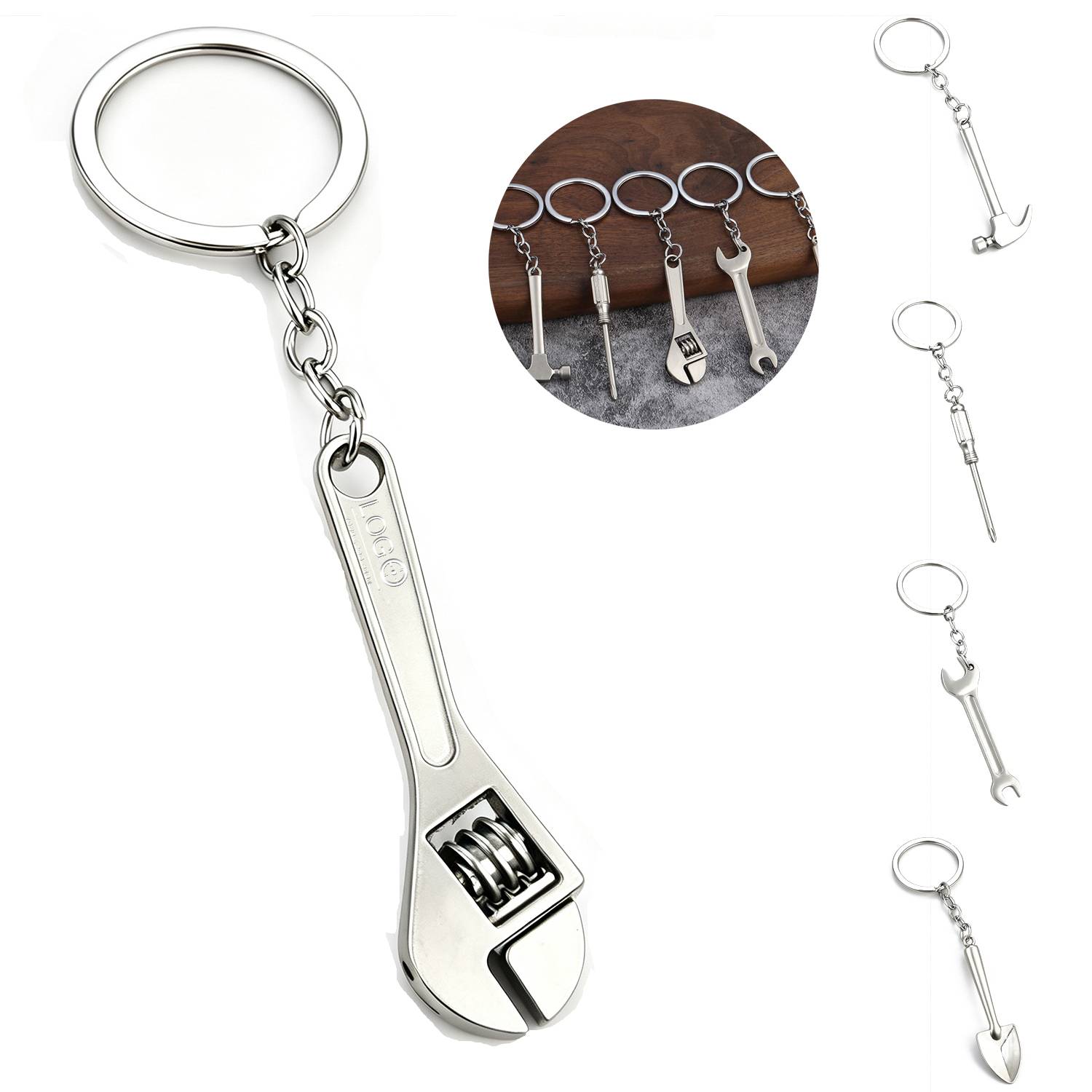Zinc Alloy Wrench Keychain