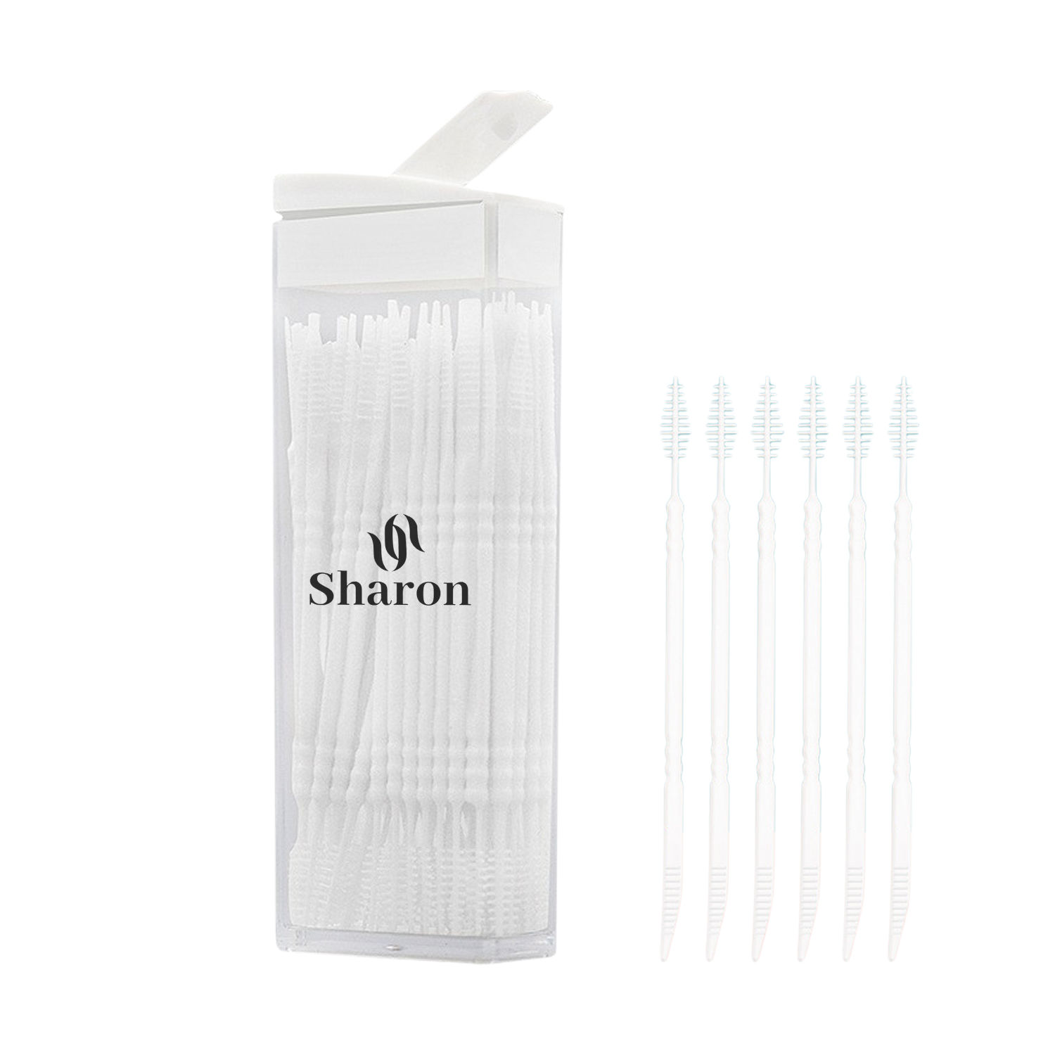 60-Piece Double Head Plastic Toothpicks with Storage Box