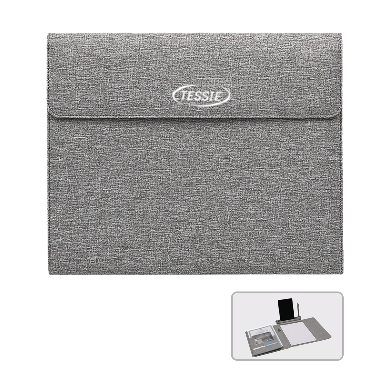 Eco-Friendly Portfolio Folder with Phone Stand