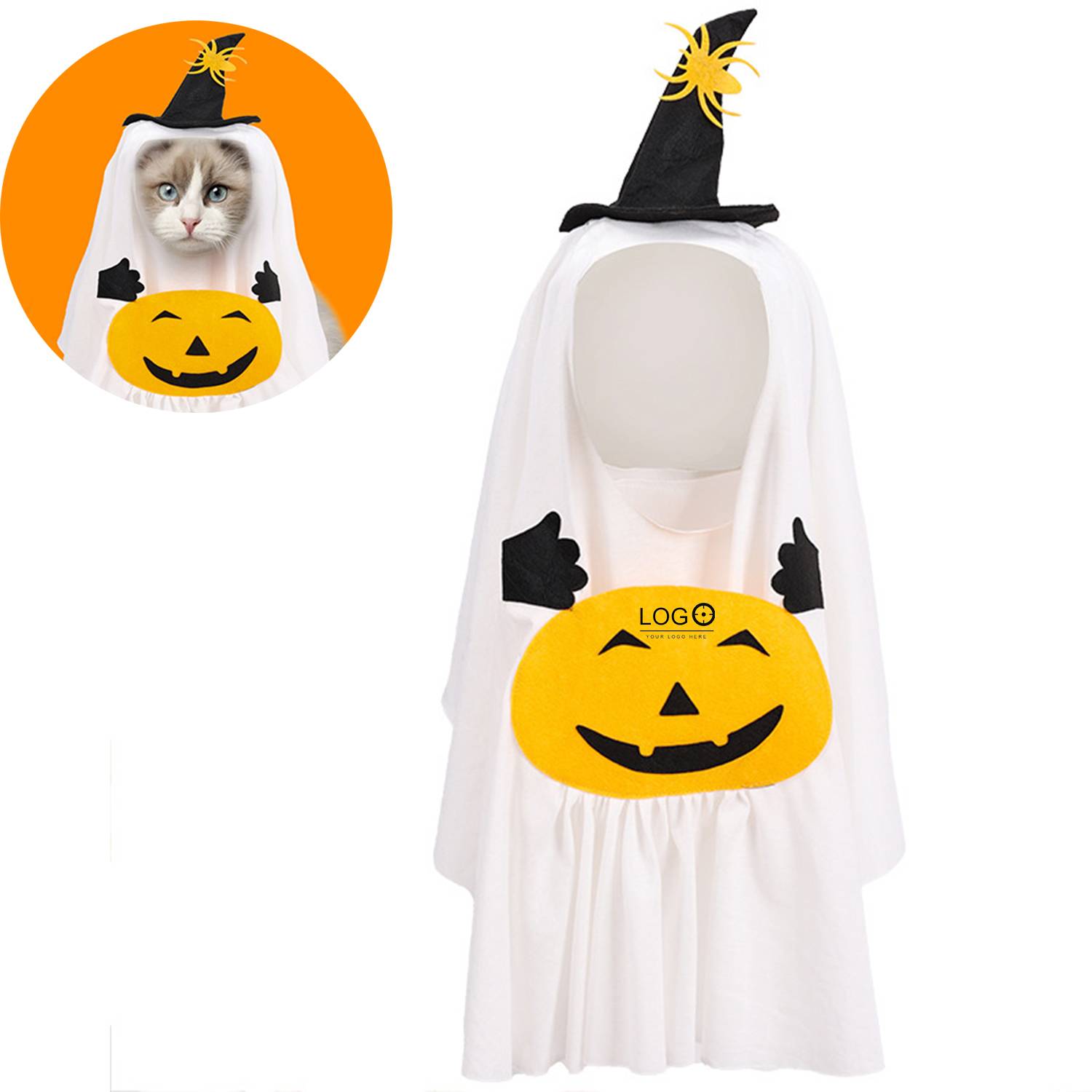 Pumpkin Ghost Pet Costume