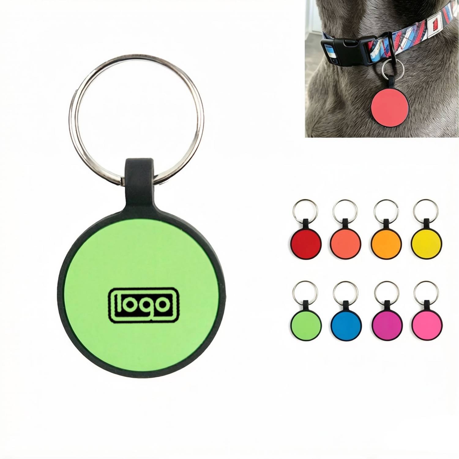 Round Silicone Pet ID Tag
