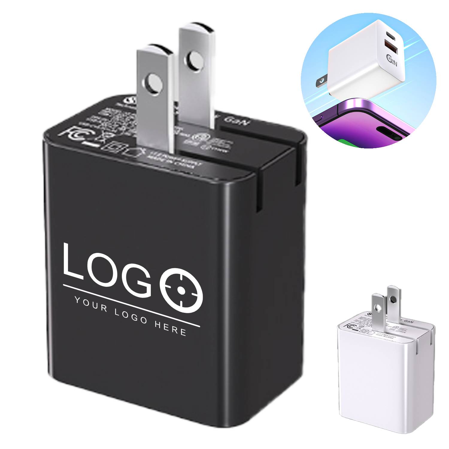 PD 30W GaN Fast Charger with Dual Ports
