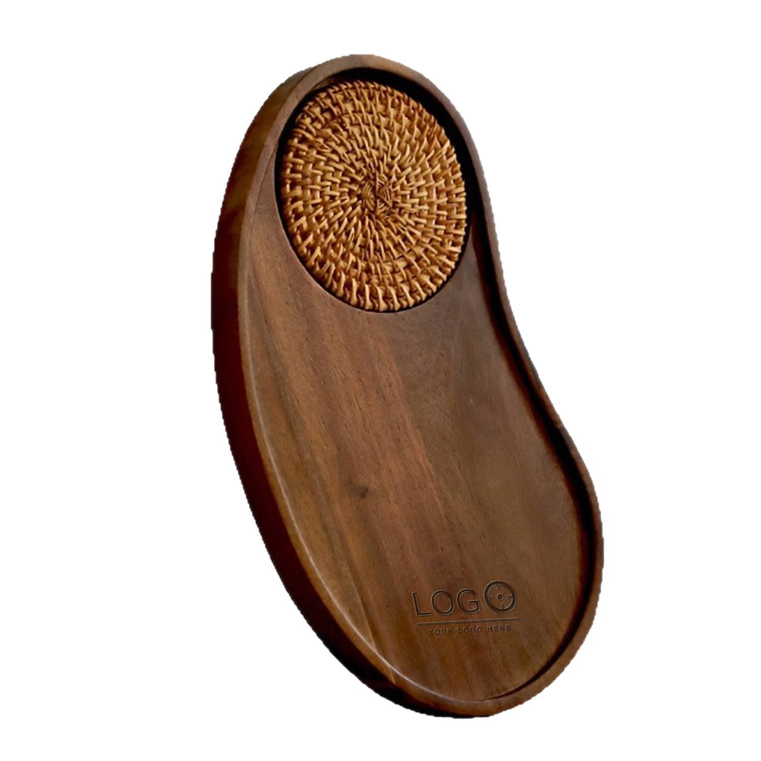 Acacia Wood Cashew Shaped Serving Tray